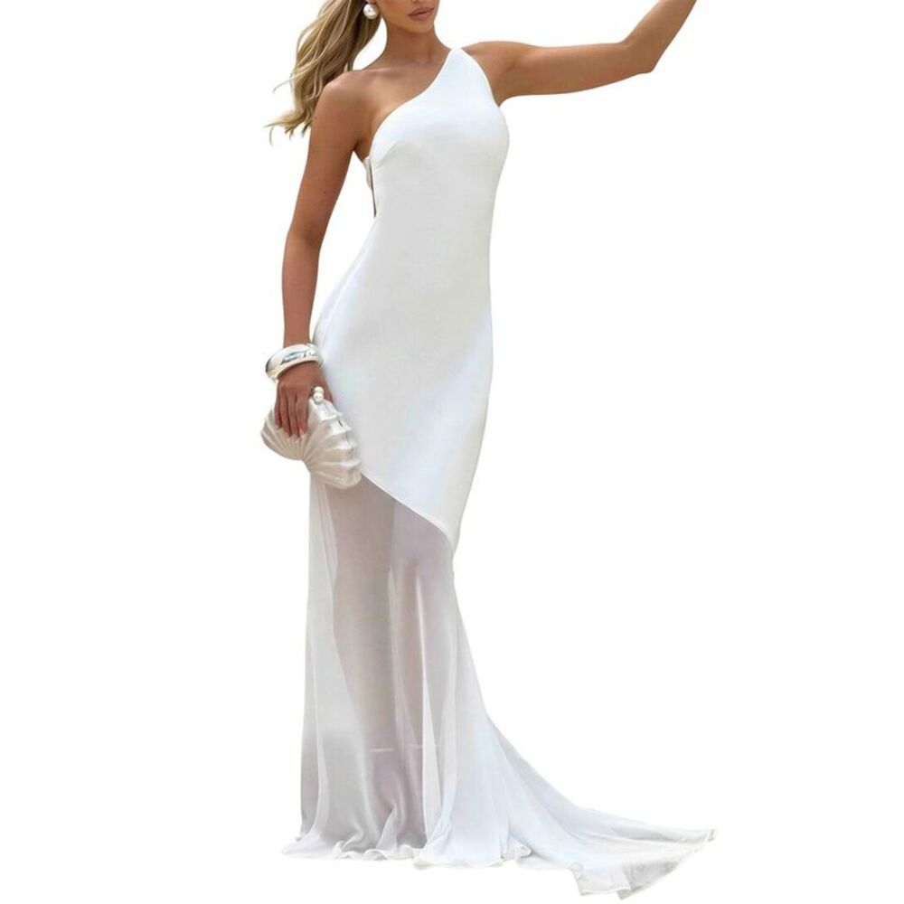 Dilireba Womens One-Shoulder Maxi Dress